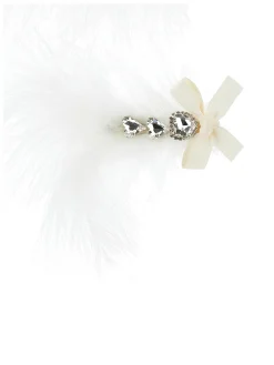 Fermagli capelli piume e strass