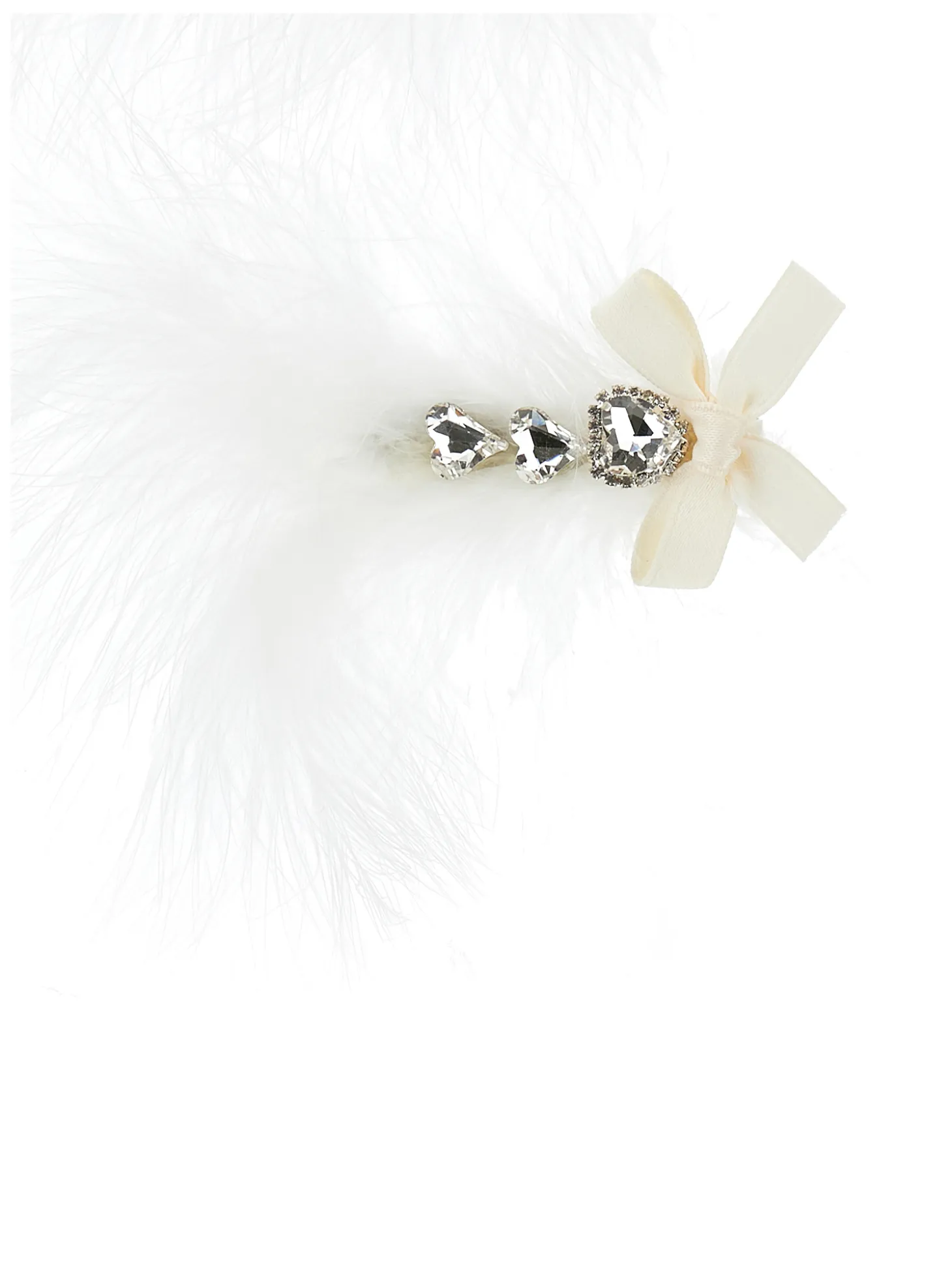 Fermagli capelli piume e strass