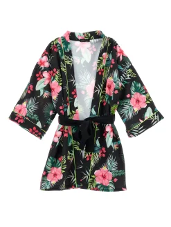 Giacca kimono stampa jungle