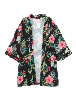Giacca kimono stampa jungle