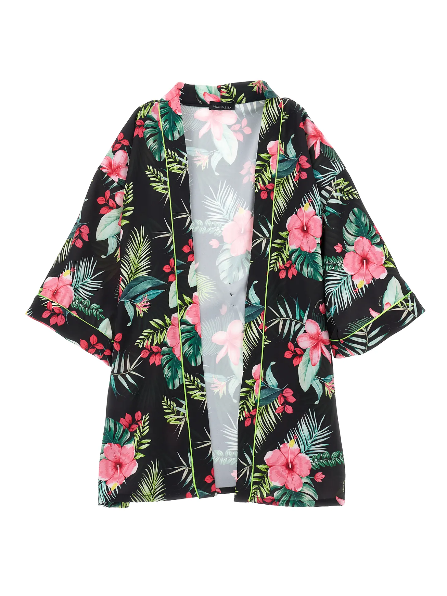 Giacca kimono stampa jungle