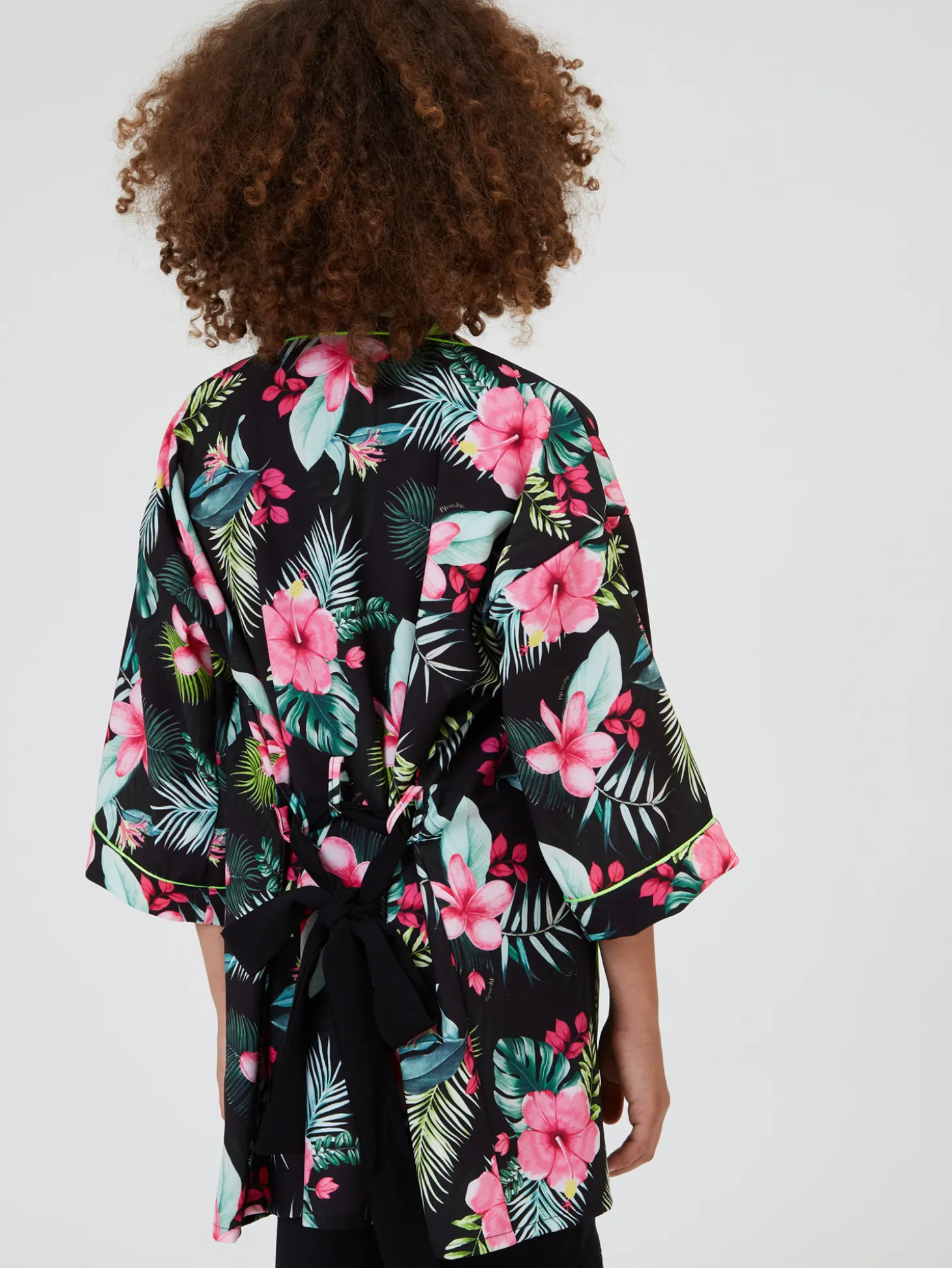 Giacca kimono stampa jungle