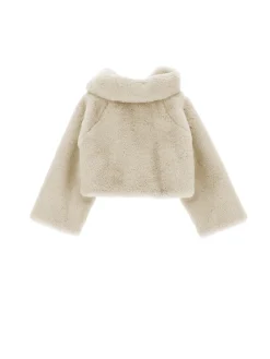 Giacca peluche con fiocco