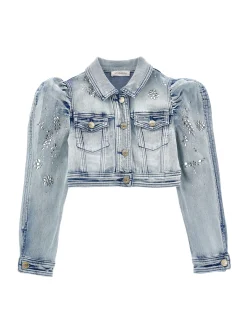 Giacchino denim con bottoni gioiello