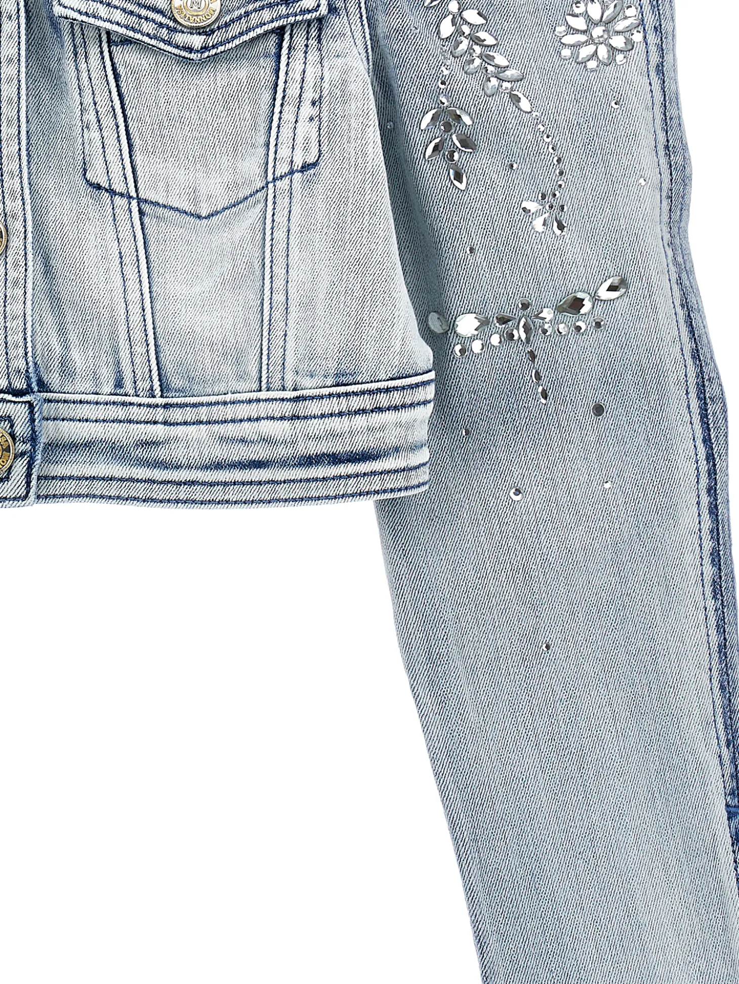 Giacchino denim con bottoni gioiello