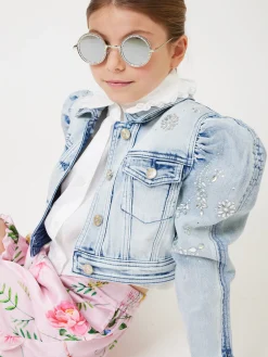 Giacchino denim con bottoni gioiello