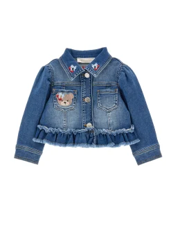 Giacchino denim ricamato
