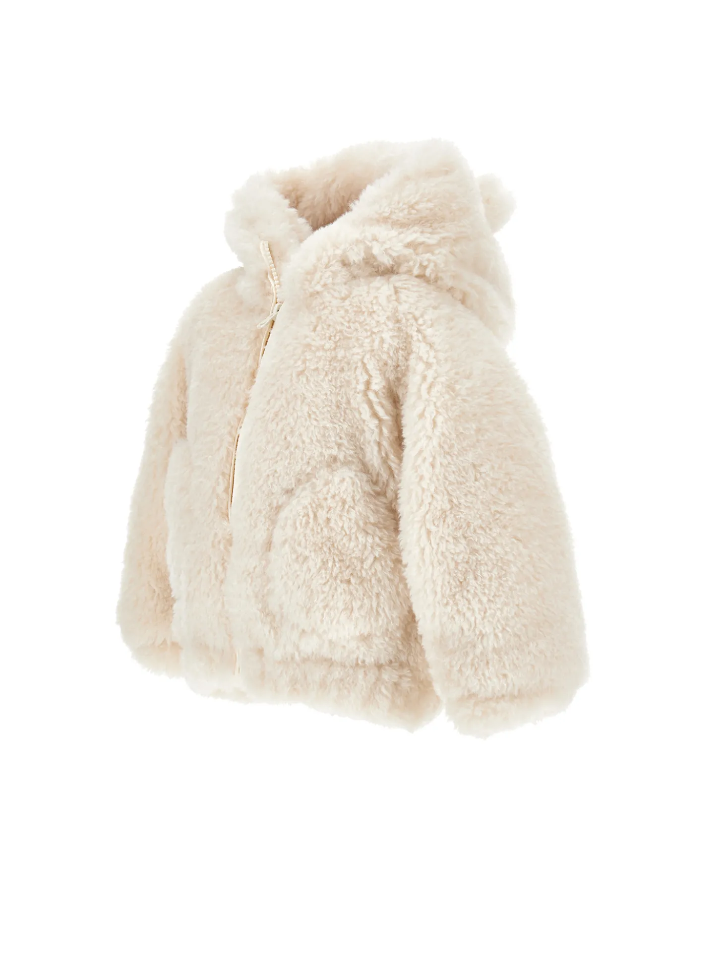 Giaccone peluche con cappuccio