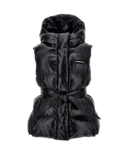 Gilet imbottito con cintura a nastro