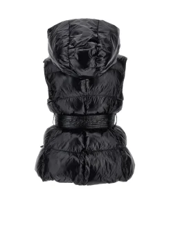 Gilet imbottito con cintura a nastro
