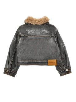 Giubbetto jeans colletto peluche