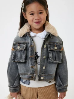 Giubbetto jeans colletto peluche Disney