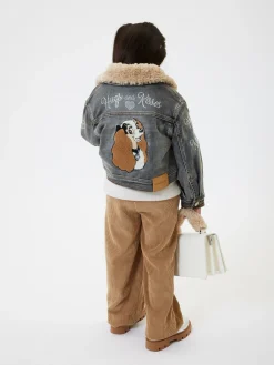 Giubbetto jeans colletto peluche Disney
