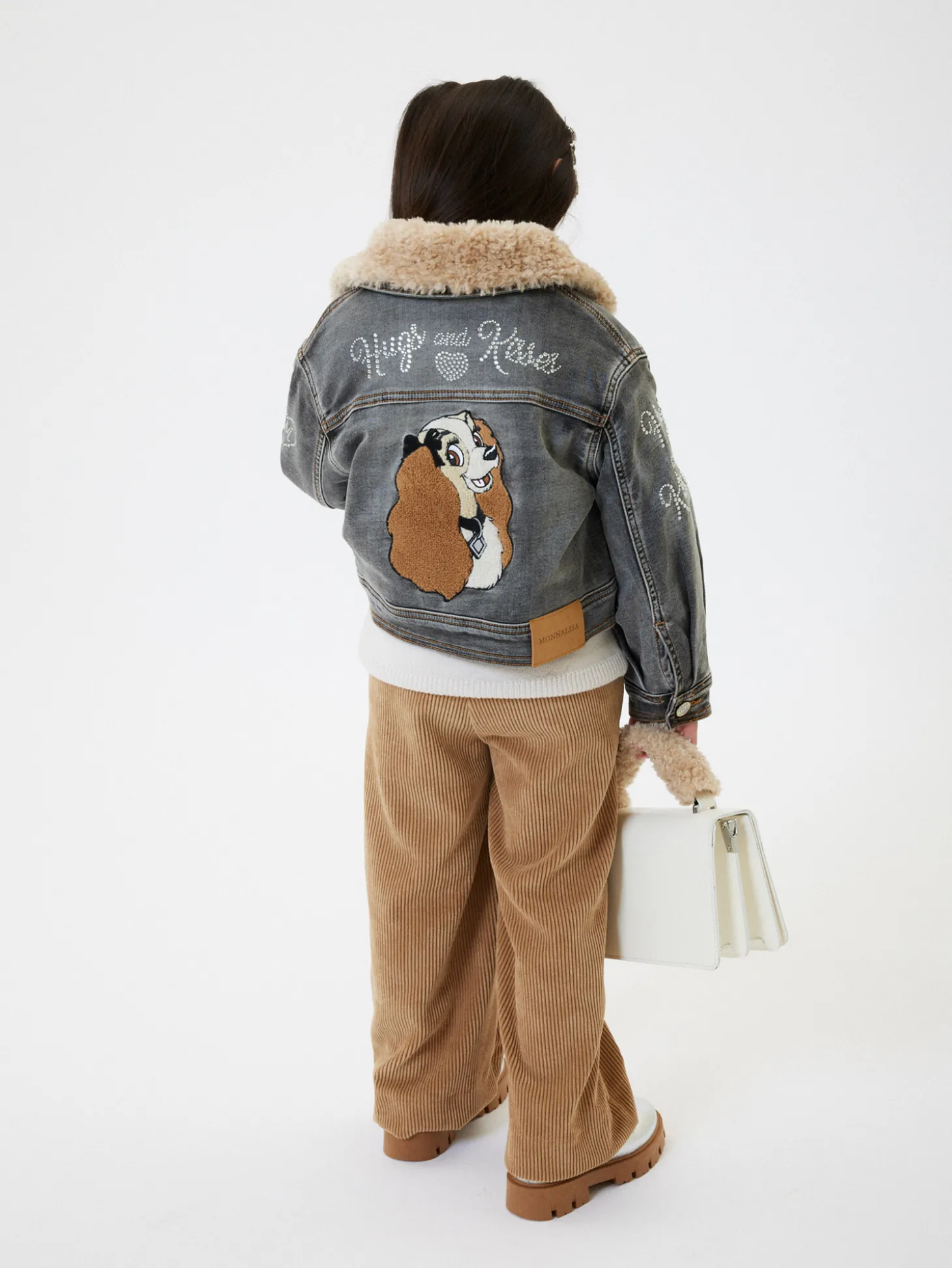 Giubbetto jeans colletto peluche Disney