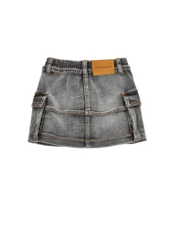 Gonna corta denim cargo