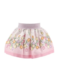 Gonna cotone tulipani