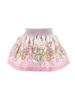 Gonna cotone tulipani