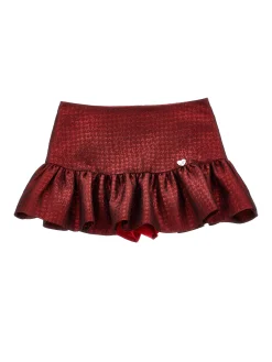 Gonna jacquard pied de poule con shorts