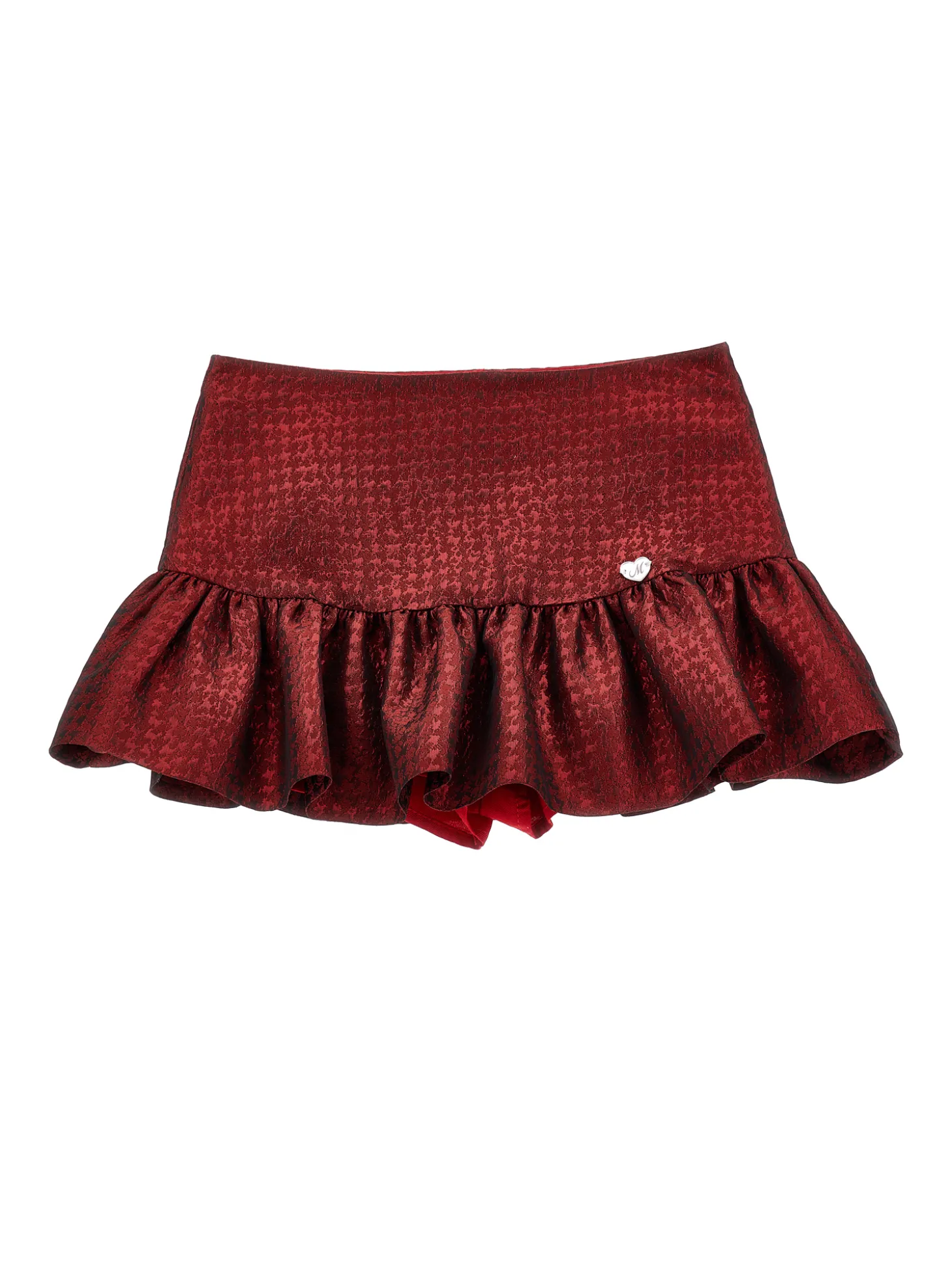 Gonna jacquard pied de poule con shorts