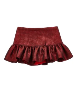 Gonna jacquard pied de poule con shorts