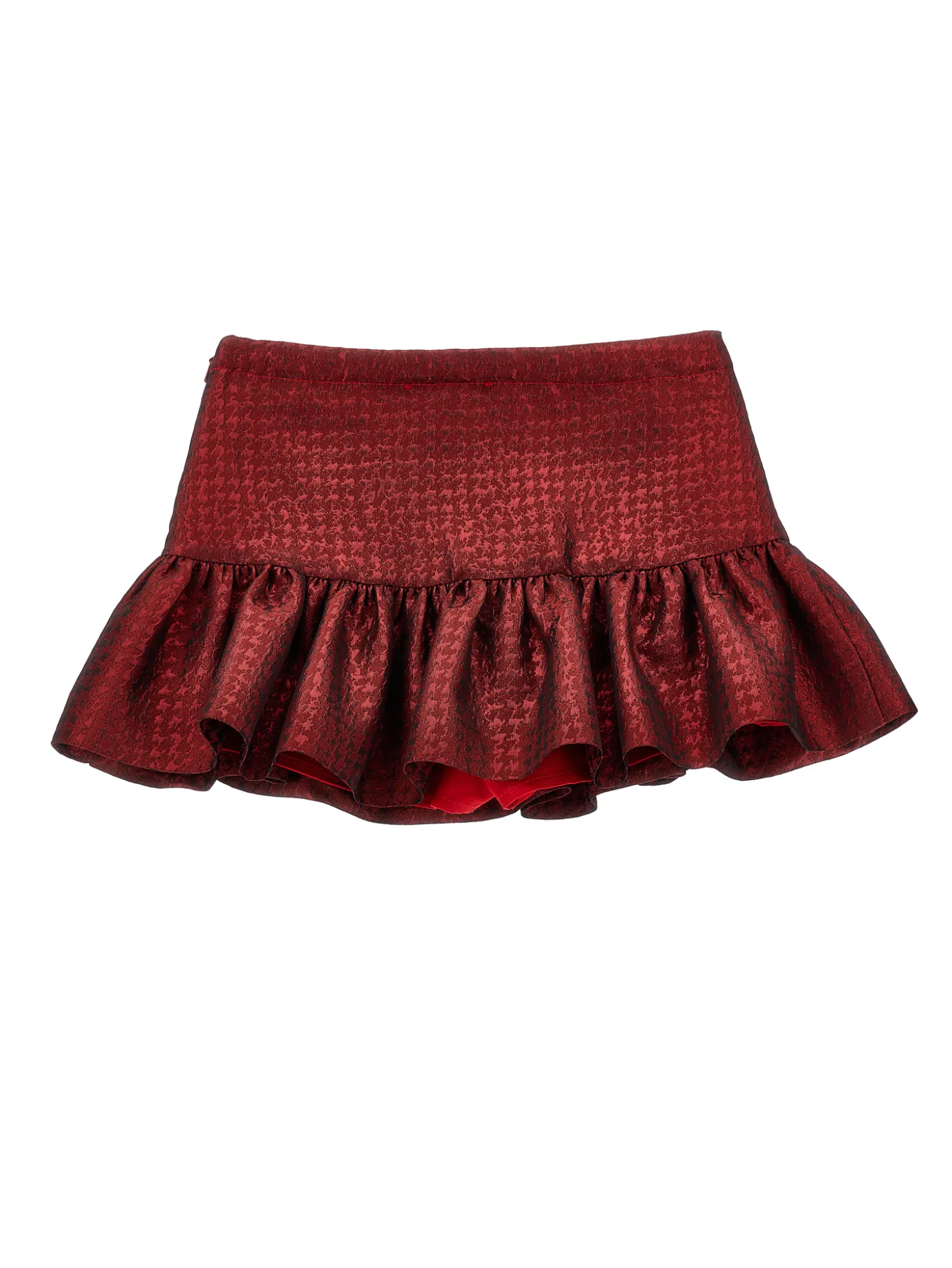 Gonna jacquard pied de poule con shorts