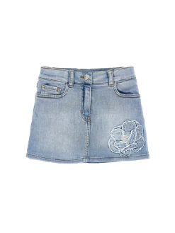 Gonna jeans ricamata