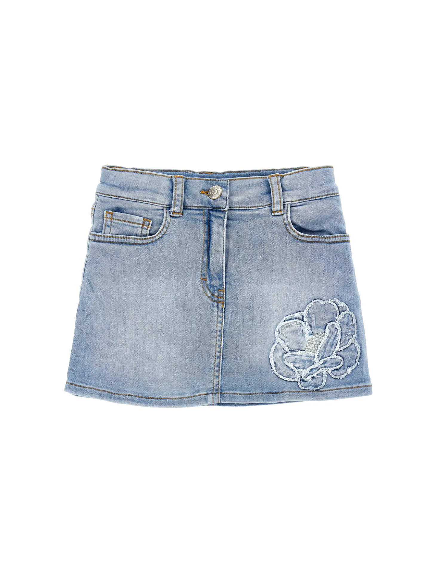 Gonna jeans ricamata