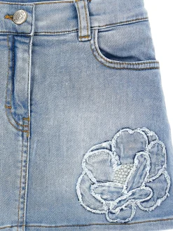 Gonna jeans ricamata
