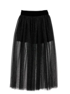Gonna lunga maglia lurex