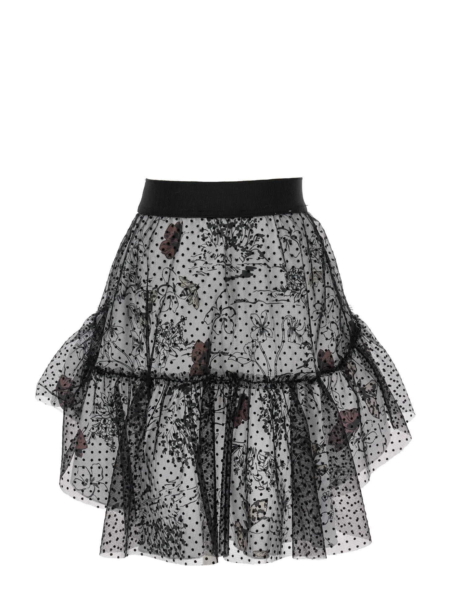 Gonna popeline doppiata in tulle