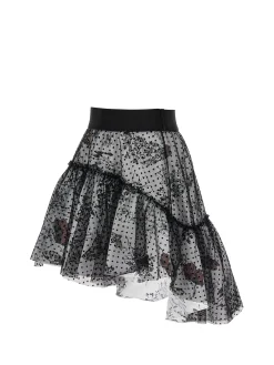 Gonna popeline doppiata in tulle