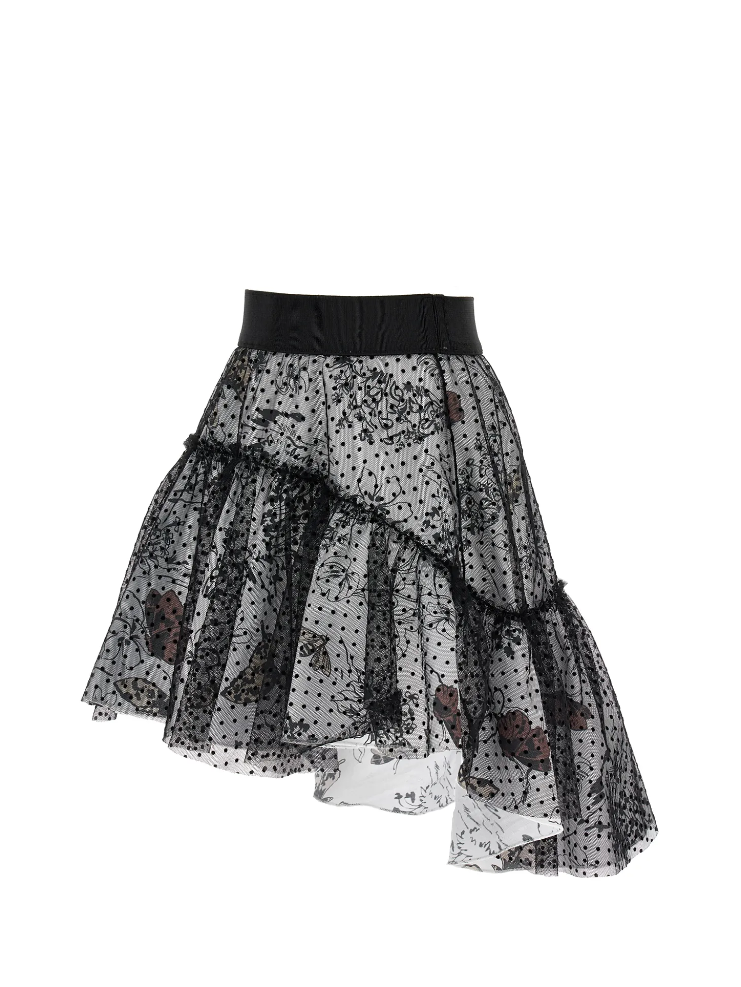 Gonna popeline doppiata in tulle