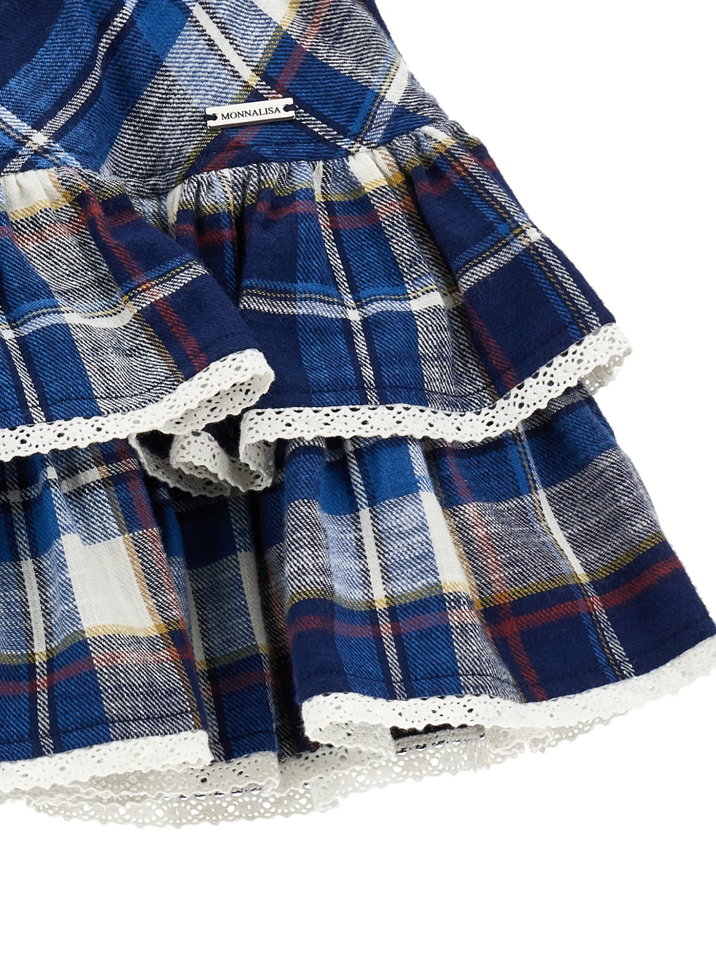 Gonna tartan con balze