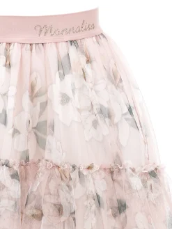 Gonna tulle stampa magnolia