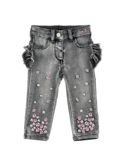 Jeans denim cargo con galette