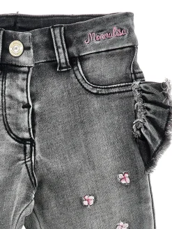 Jeans denim cargo con galette