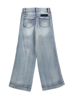 Jeans denim con bande laterali
