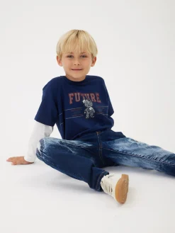 Jeans denim fleece