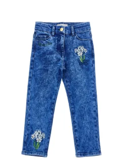 Jeans denim ricamati
