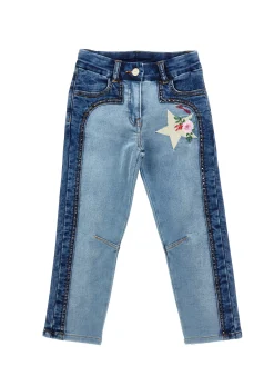 Jeans felpa ricamati