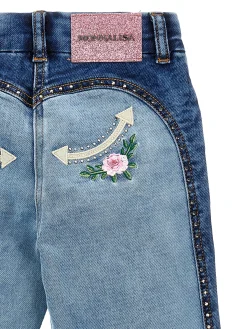 Jeans felpa ricamati