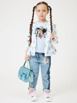 Jeans felpa ricamati