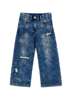 Jeans stretch con strass