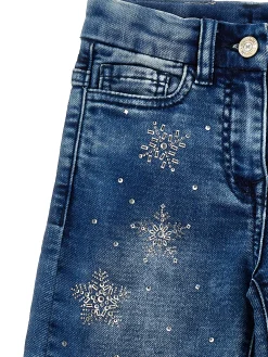 Jeans stretch con strass