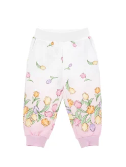 Jogger cotone stampa tulipani