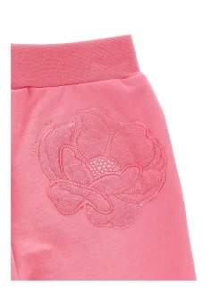 Jogger ricamo anemoni