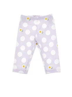 Leggings jersey margherite e pois