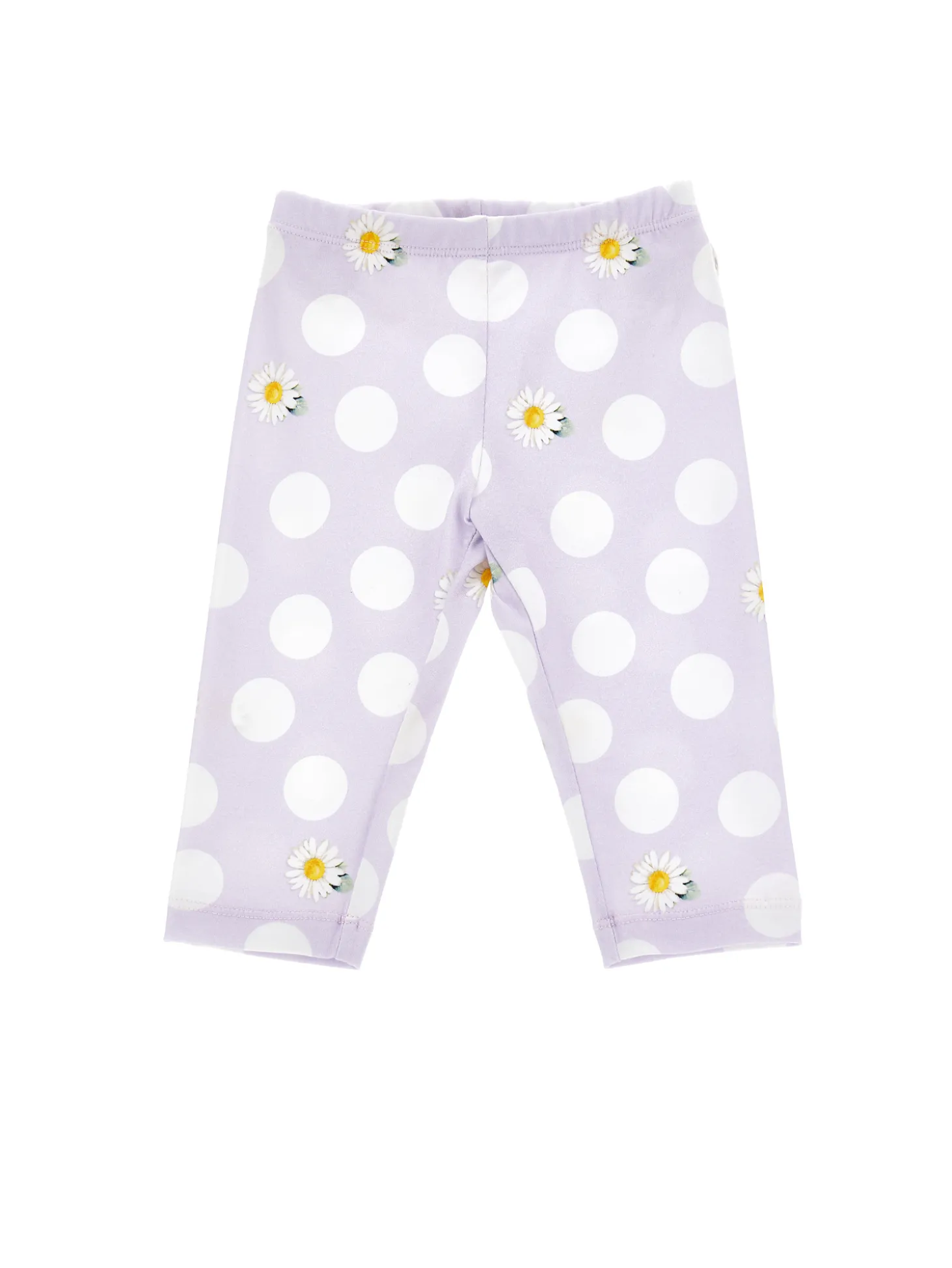 Leggings jersey margherite e pois
