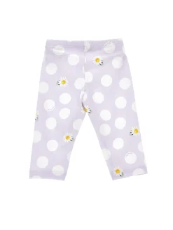 Leggings jersey margherite e pois