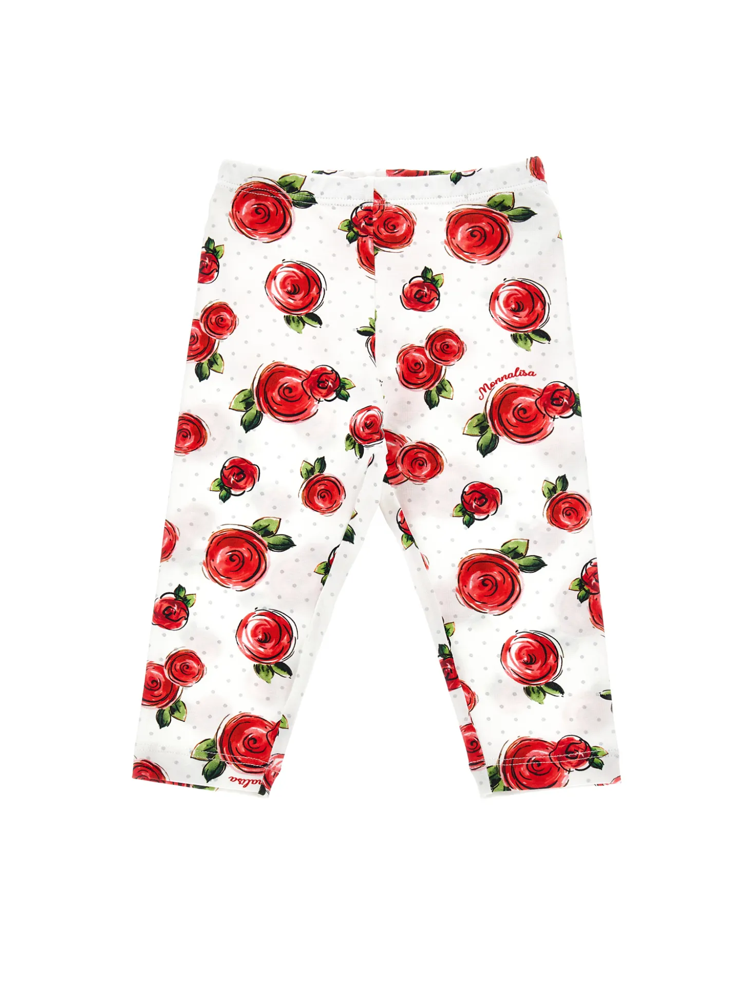 Leggings jersey pois e rose